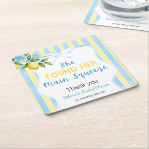 Porta-copo De Papel Quadrado Chuva Floral Azul Principal Esmagar Chá de Noiva