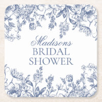 Chuveiro de Noiva Floral Vintage Chinoiserie Azul