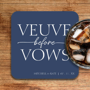 Porta-copo De Papel Quadrado Chuveuve Antes dos Votos Azul Marinho e Branco Chá