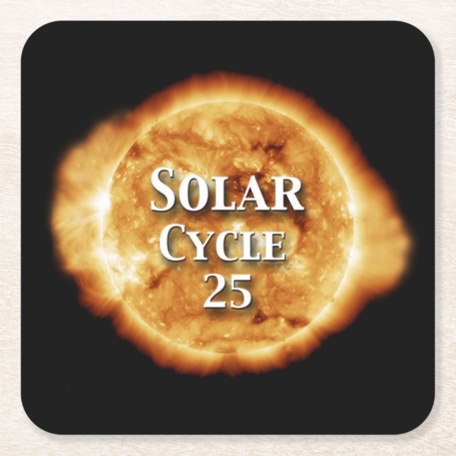 Porta-copo De Papel Quadrado Ciclo solar 25 Sol ativo (Frente)