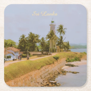 Porta-copo De Papel Quadrado Cidade costeira de Galle, Sri Lanka Lembrança de V