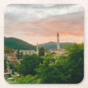 Porta-copo De Papel Quadrado Cidade de Mostar - Bósnia e Herzegovina