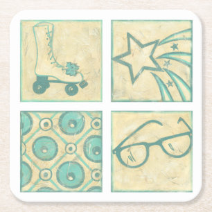 Porta-copo De Papel Quadrado Cilindrada Rink Woodblock Desenhada por Chariklia 