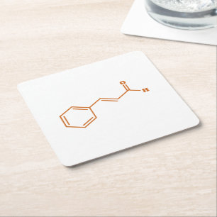 Porta-copo De Papel Quadrado Cinamaldeído Cinamaldeído Fórmula Química Molecula