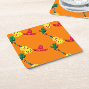 Porta-copo De Papel Quadrado Cinco De Mayo Orange