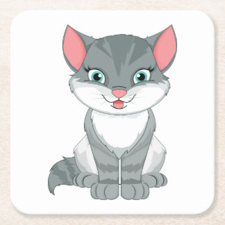 Porta-copo De Papel Quadrado Cinza de Cinza de presente para gatos giros, por K