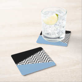 Porta-copo De Papel Quadrado Cinza Zigzag, Cinza Chevron, Zigzag Patterno, Azul