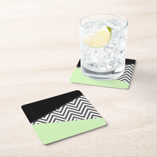 Porta-copo De Papel Quadrado Cinza Zigzag, Cinza Chevron, Zigzag Patterno, Casa (Insitu)