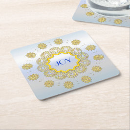 Porta-copo De Papel Quadrado Círculo de Prata de Prata Dourada de Férias Estrel