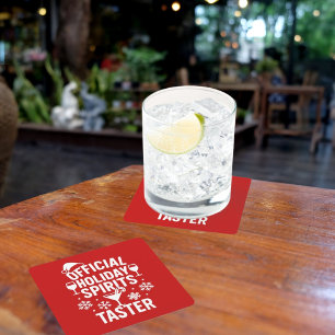 Porta-copo De Papel Quadrado Citação de Natal engraçada festa espíritos provado