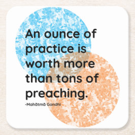 Porta-copo De Papel Quadrado Citações Práticas de Mahatma Gandhi