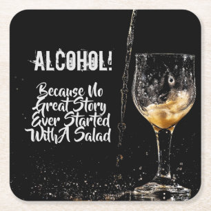 Porta-copo De Papel Quadrado Citações profundas do bebendo da porta copos da