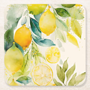Porta-copo De Papel Quadrado Citrus greenery
