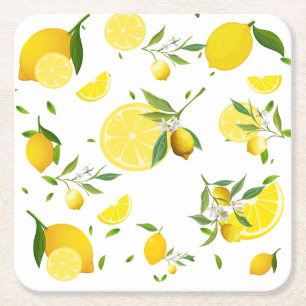 Porta-copo De Papel Quadrado Citrus Tropical SUMMER Laranja-limão