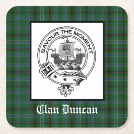 Porta-copo De Papel Quadrado Clan Duncan Crest Crachá & Tartan