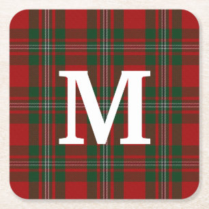 Porta-copo De Papel Quadrado Clan MacGregor Tartan Xadrez Monogrammed