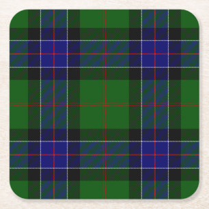 Porta-copo De Papel Quadrado Clan Sinclair Modern Hunting Tartan