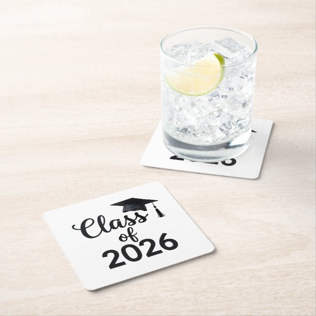 Porta-copo De Papel Quadrado Classe De 2026 (Insitu)