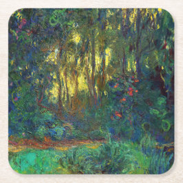 Porta-copo De Papel Quadrado Claude Monet - Canto de um Pond com Lírios