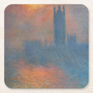 Porta-copo De Papel Quadrado Claude Monet - Casas do Parlamento Londres