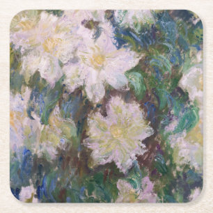 Porta-copo De Papel Quadrado Claude Monet - Clematite Branca