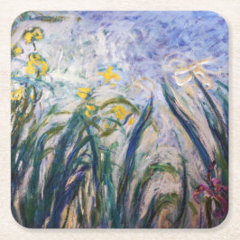 Porta-copo De Papel Quadrado Claude Monet - Irrisões Amarelo e Roxo