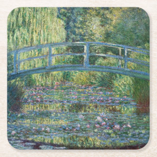 Porta-copo De Papel Quadrado Claude Monet - Lago de Nenúfares, Harmonia Verde