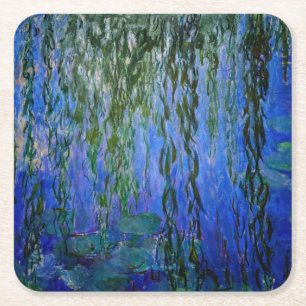 Porta-copo De Papel Quadrado Claude Monet - Nenúfares com salgueiro chorão