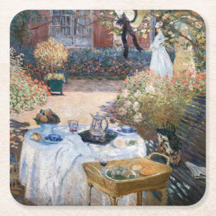 Porta-copo De Papel Quadrado Claude Monet - O Almoço, painel decorativo