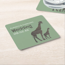 Porta-copo De Papel Quadrado Clay Safari Giraffe, Casamento Russo