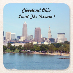 Porta-copo De Papel Quadrado Cleveland, Ohio Lake View Paper Porta copos