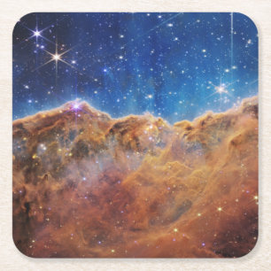 Porta-copo De Papel Quadrado Clipes Cósmicos do Telescópio Espacial JWST James