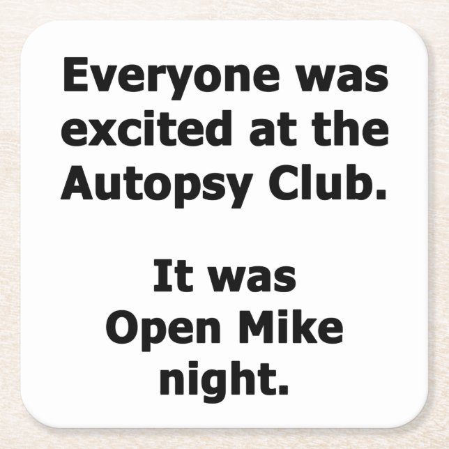 Porta-copo De Papel Quadrado Clube de autópsia (Frente)