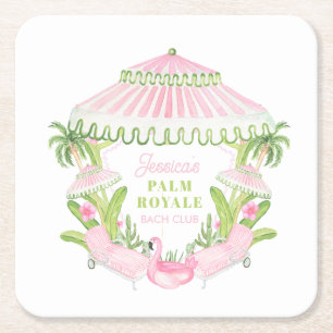 Porta-copo De Papel Quadrado Clube de Bach da Cabana de Palm Beach Despedida