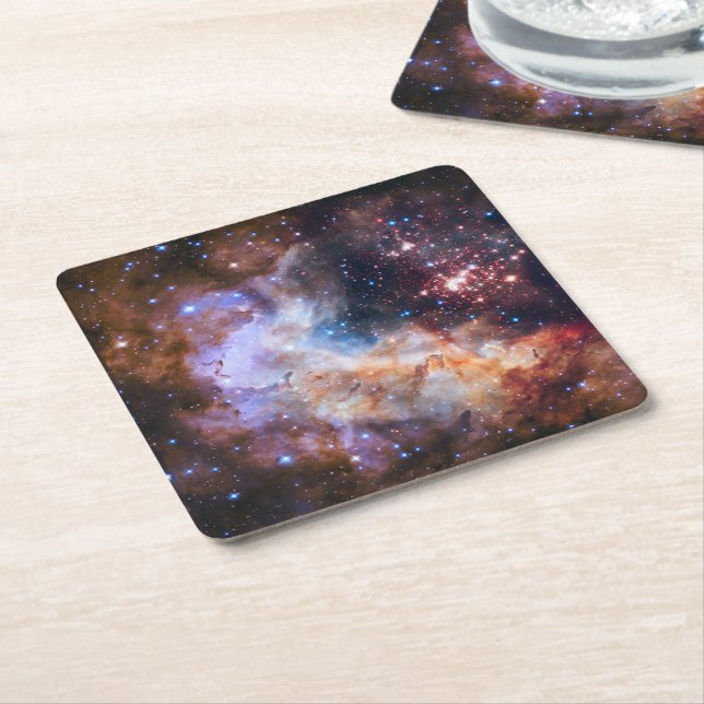 Porta-copo De Papel Quadrado Cluster Celestial da NASA Star (Inclinado)