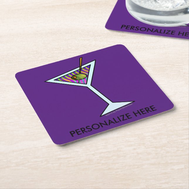 PORTA-COPO DE PAPEL QUADRADO COASTERS - DESIGN MARTINI (Inclinado)