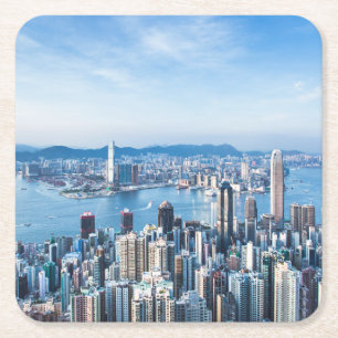 Porta-copo De Papel Quadrado Coastline   Tsim Sha Tsu, Hong Kong Island, Ásia