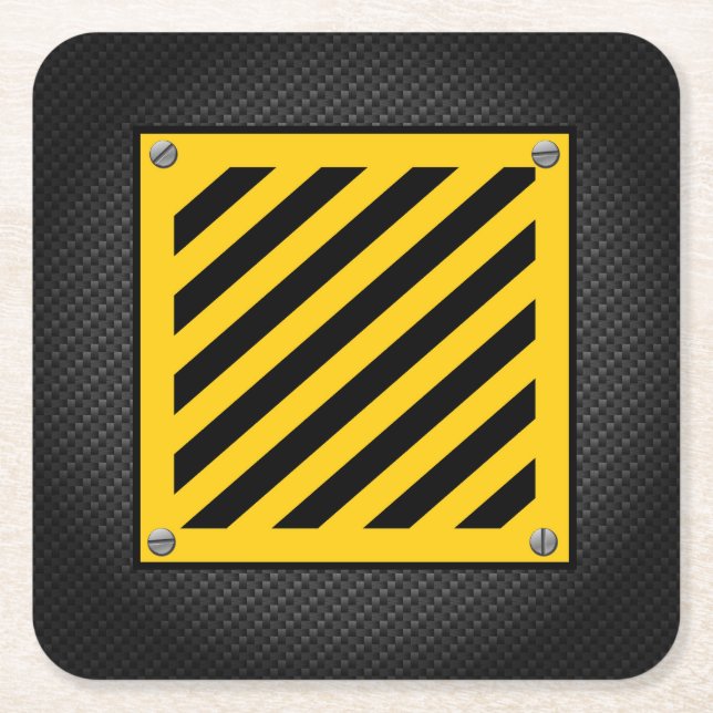 Porta-copo De Papel Quadrado Cobrir Amarelo do Local de Construção de Cubo (Frente)