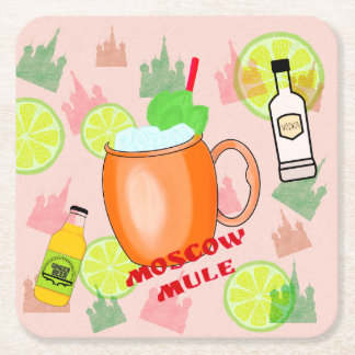 Porta-copo De Papel Quadrado Cocktail da mula de Moscovo