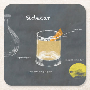 Porta-copo De Papel Quadrado Cocktail Sidecar