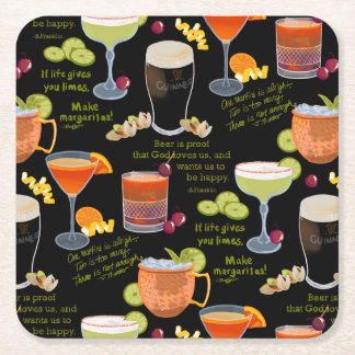 Porta-copo De Papel Quadrado Cocktails e contemplação