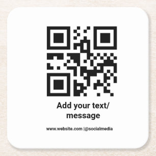 Porta-copo De Papel Quadrado código de barras personalizado simples adicione o