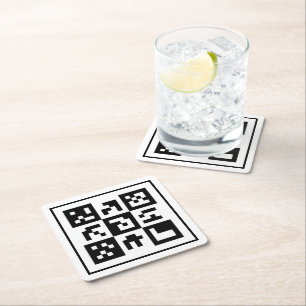 Porta-copo De Papel Quadrado código qr
