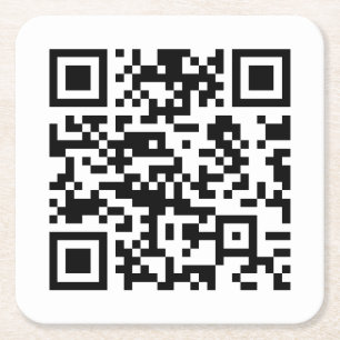 Porta-copo De Papel Quadrado Código QR Criado instantaneamente (digitando seu U