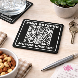 Porta-copo De Papel Quadrado Código QR de Marketing Empresarial