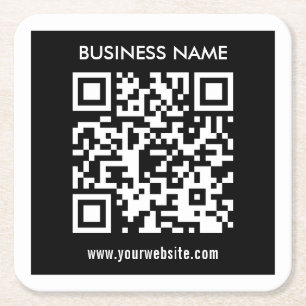 Porta-copo De Papel Quadrado Código QR editável (gerado instantaneamente)   Pre