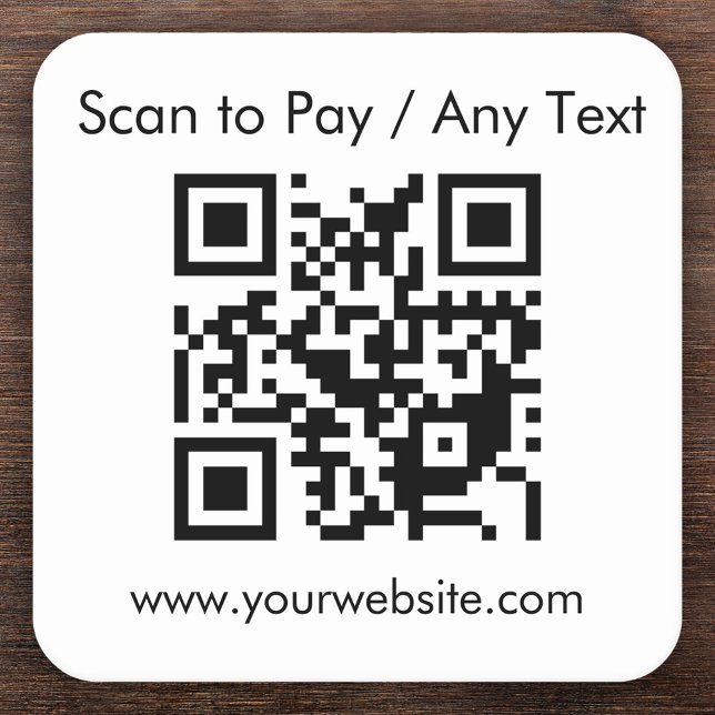 Porta-copo De Papel Quadrado Código QR personalizado / Branco de texto (Criador carregado)