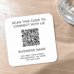 Porta-copo De Papel Quadrado Código QR Promocional