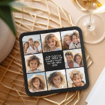 Porta-copo De Papel Quadrado Colagem de 8 fotos - Texto personalizado - Fundo p<br><div class="desc">Use suas fotos recortadas quadradas para obter os melhores resultados! Esta moderna colagem de fotos em grade empilhada inclui uma fonte moderna para seu nome ou outro texto. Os cantos das suas fotos são arredondados para uma tomada mais suave na colagem de fotos quadradas. PARA ALTERAR O PLANO DE FUNDO...</div>