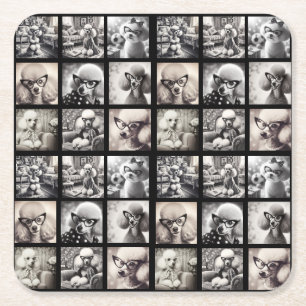 Porta-copo De Papel Quadrado Colagem de Fotos Divertidas 9 Imagens